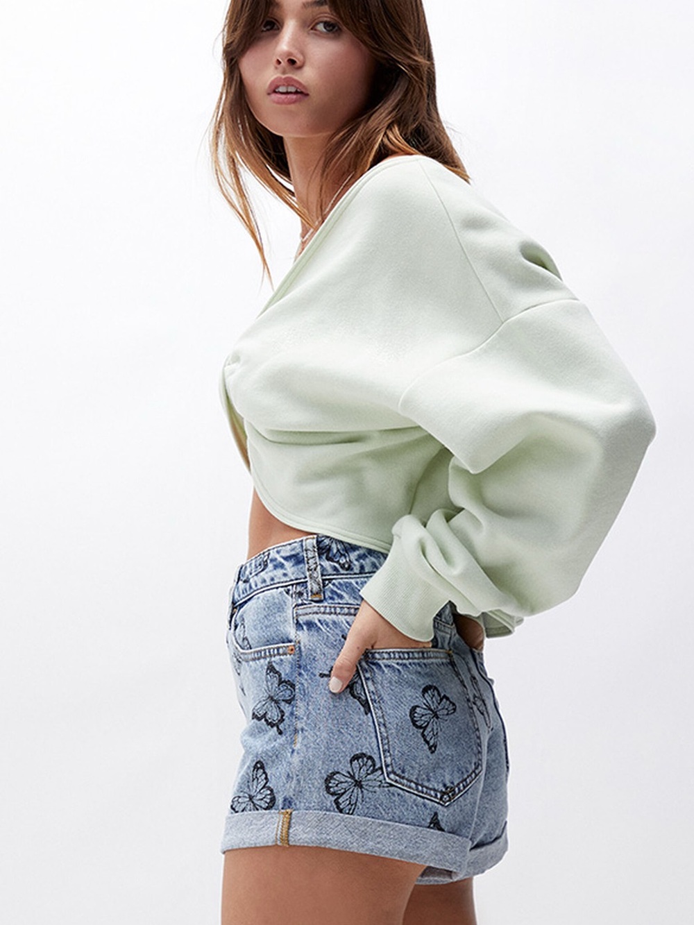 Pacsun Eco Butterfly Stamp Mom Shorts- 26 - Picture 3 of 10